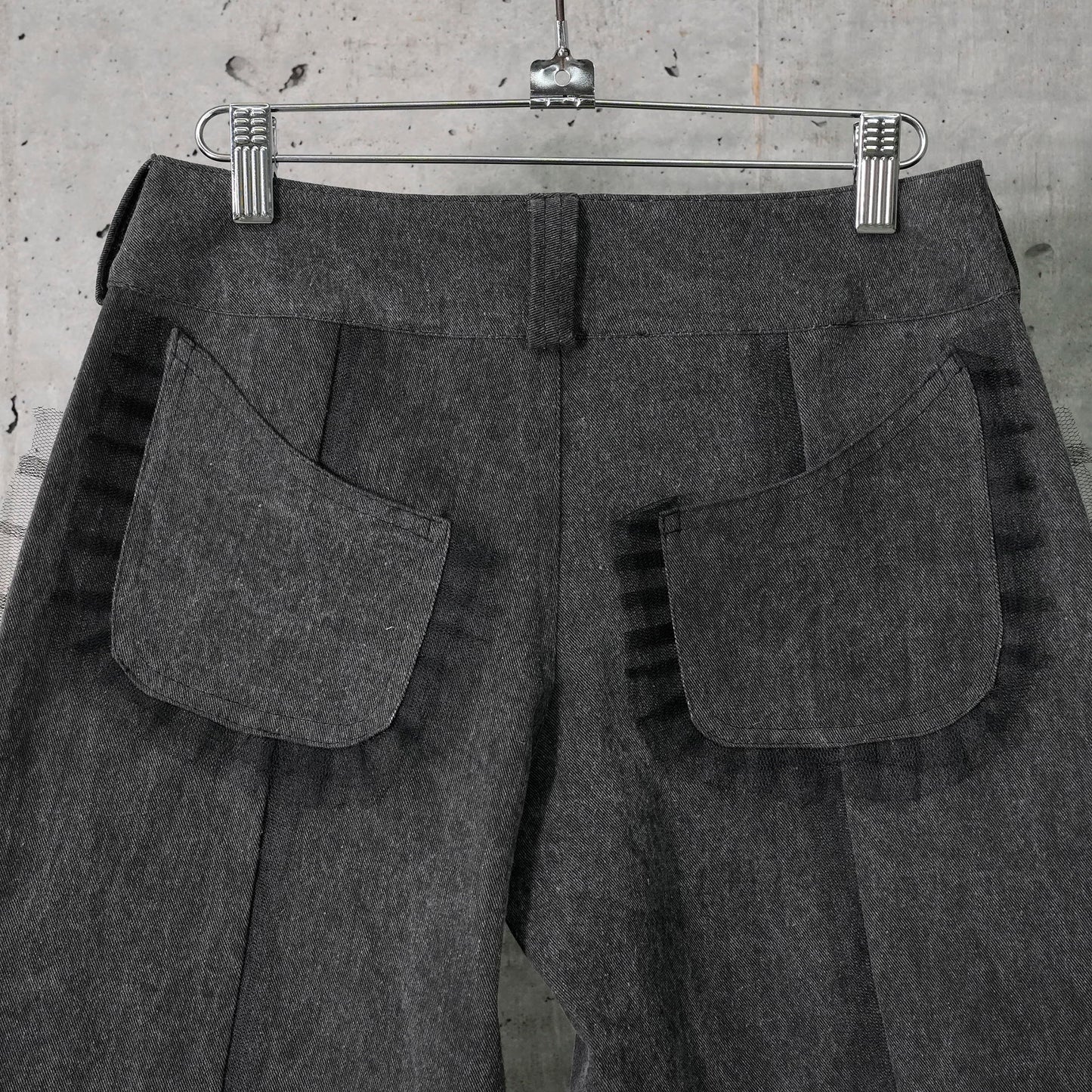 TULLE DENIM SHORTS / BLACK