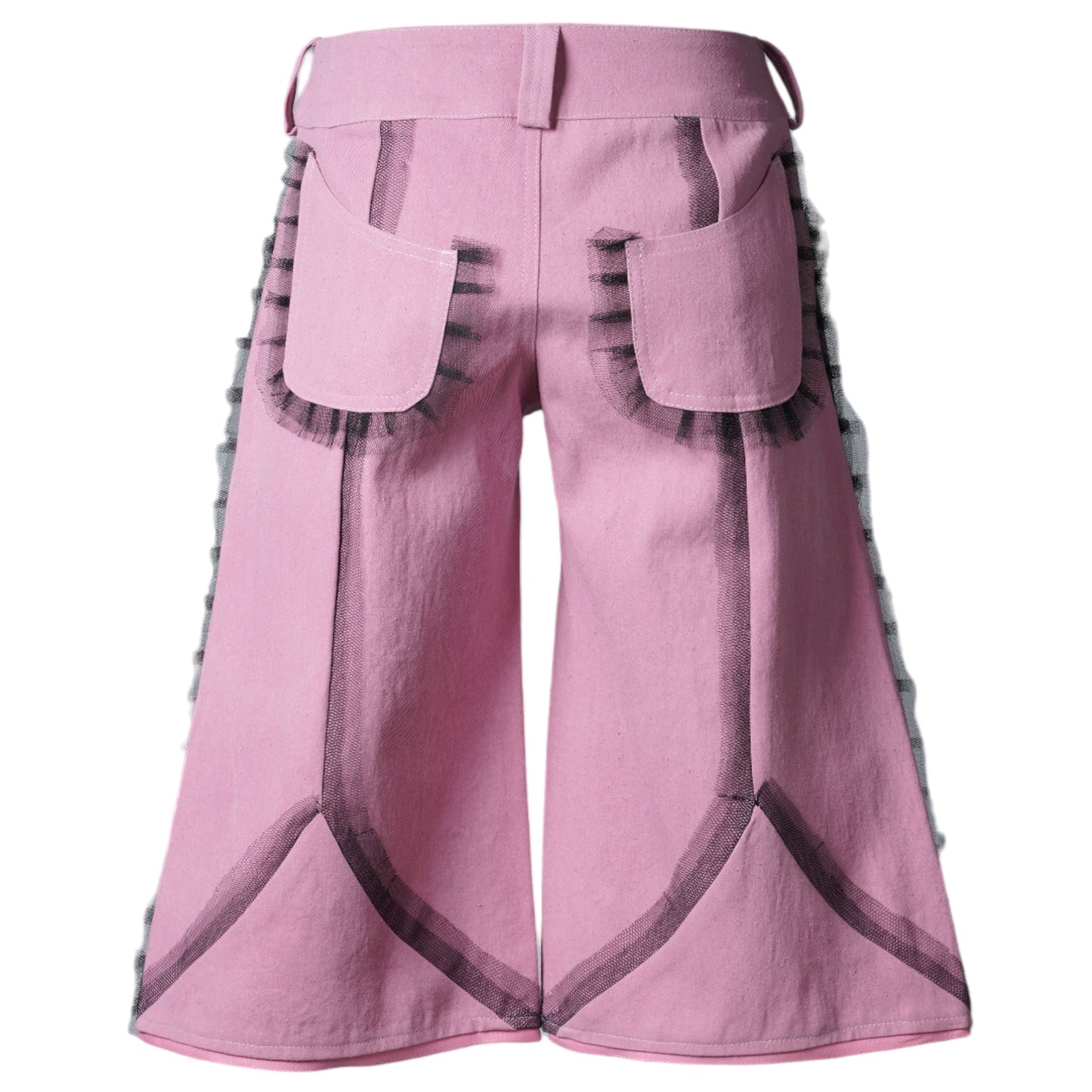 TULLE DENIM SHORTS / PINK