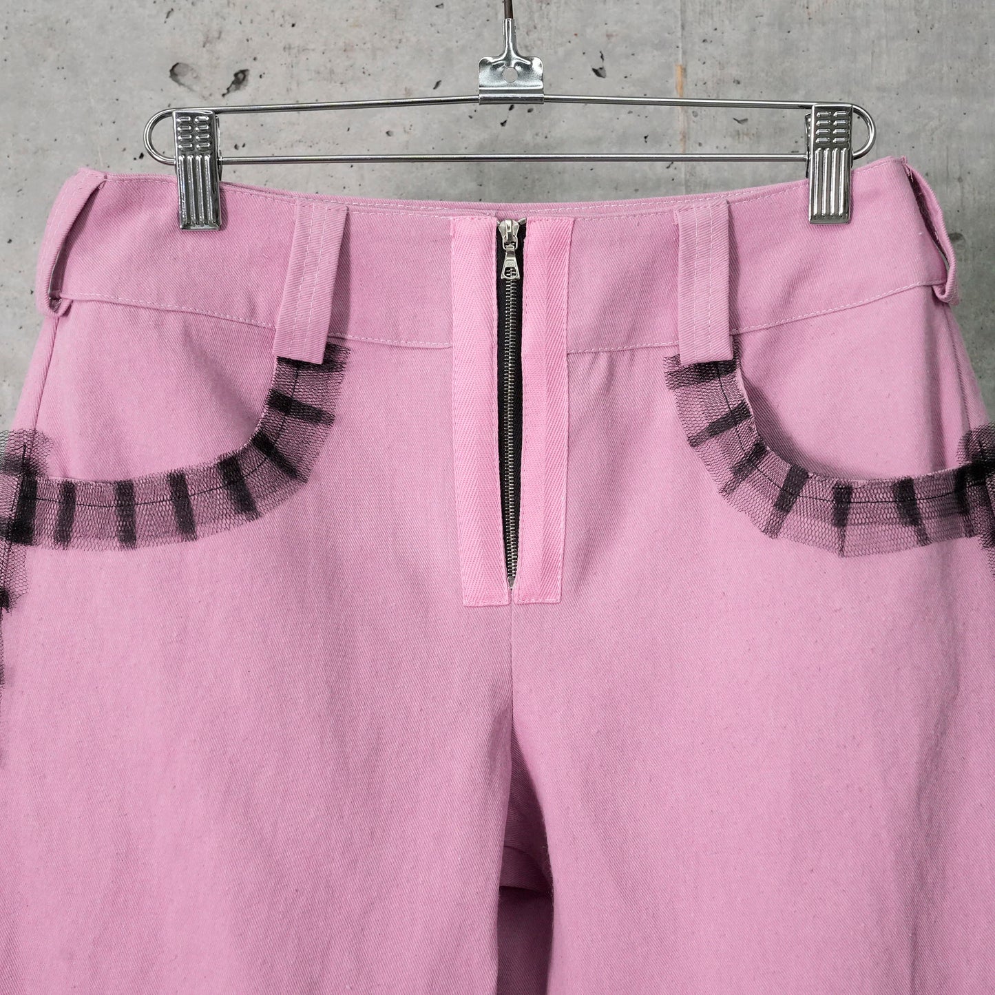 TULLE DENIM SHORTS / PINK