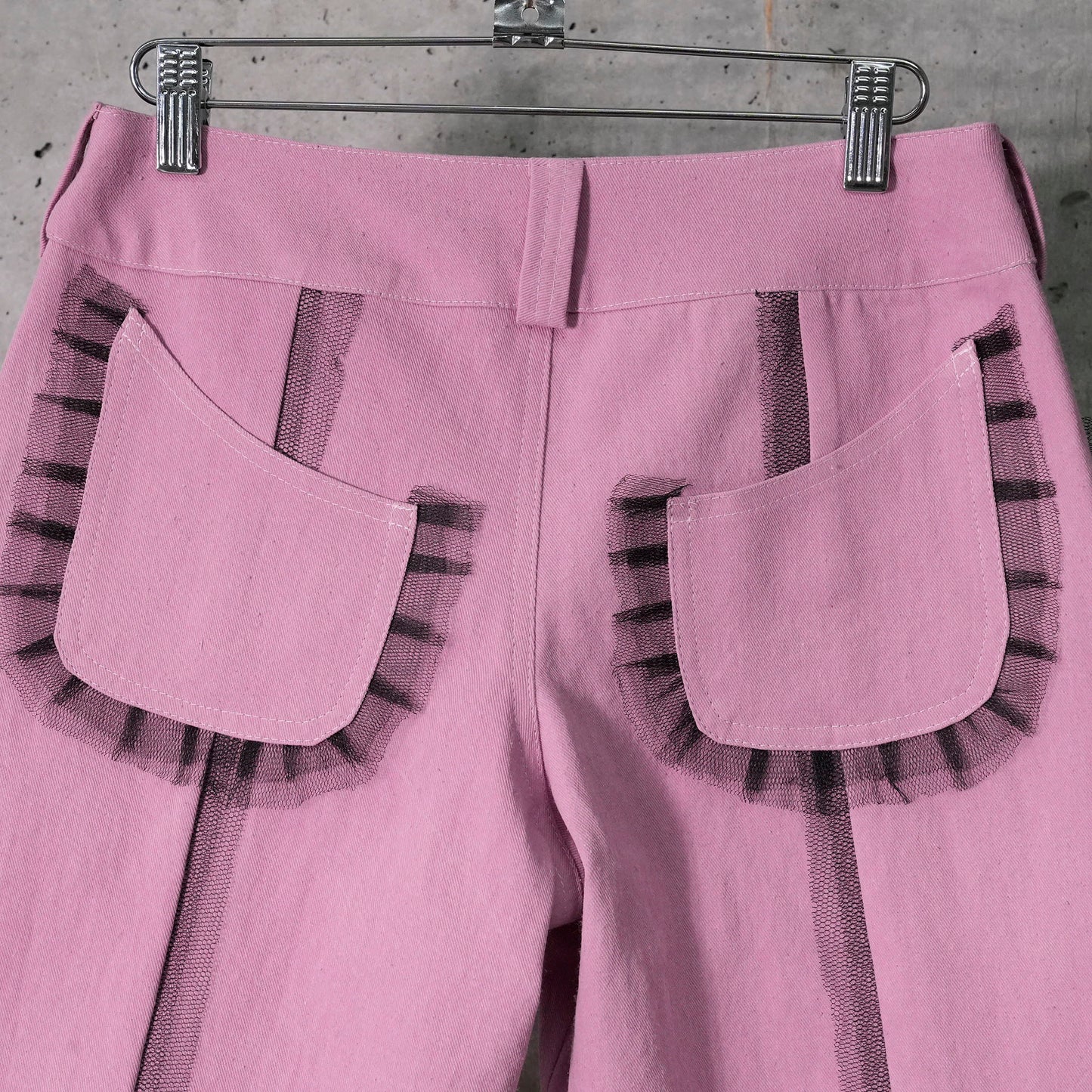 TULLE DENIM SHORTS / PINK