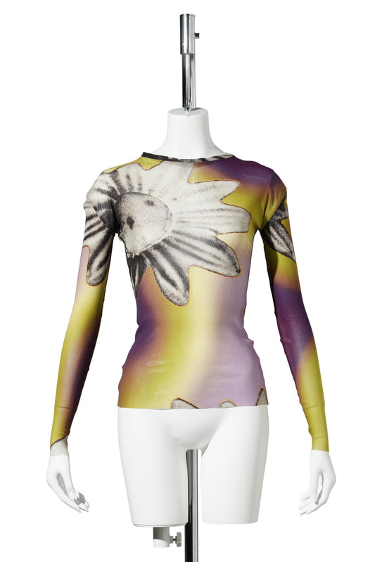 ACID FLOWER MESH TOP / LIME/PURPLE