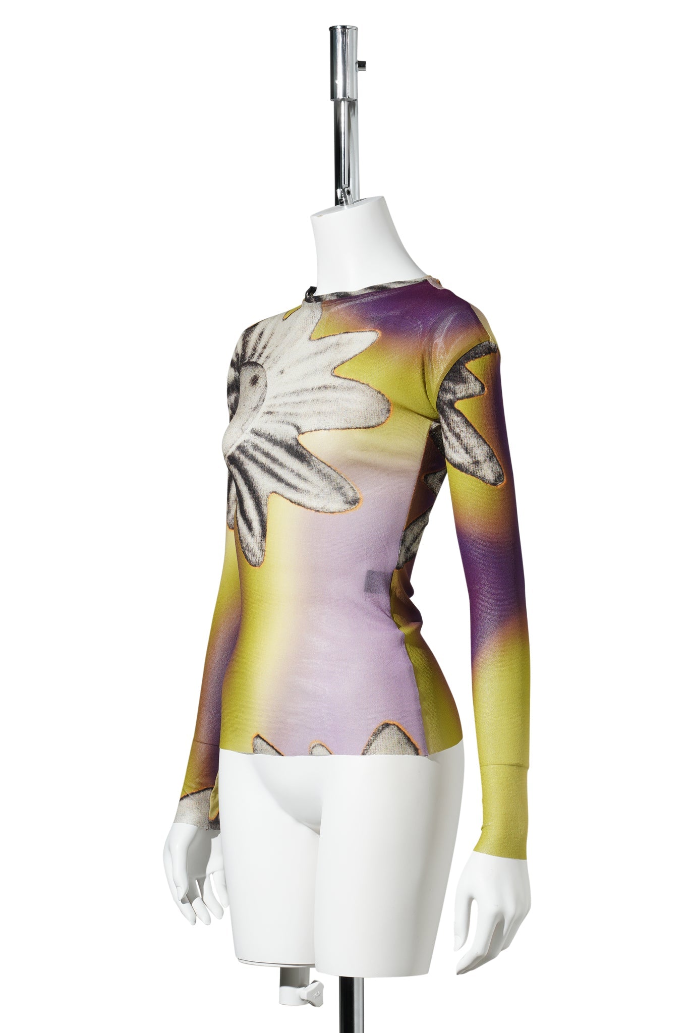 ACID FLOWER MESH TOP / LIME/PURPLE