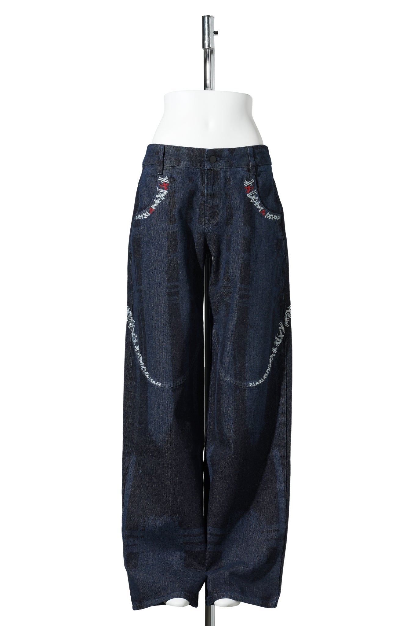BRUSHED DENIM TROUSERS / BLUE WASHED