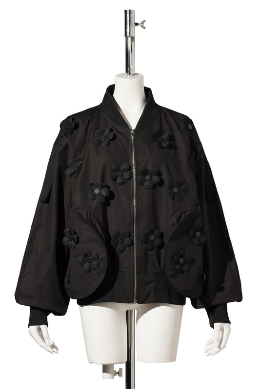 FLOWER BOMBER JACKET / BLACK