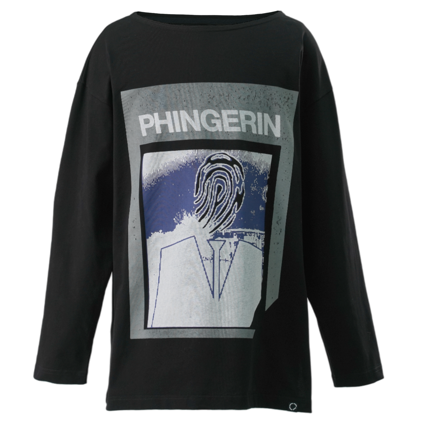 AGENT.P BOAT-NECK L/S TEE / B:BLACK