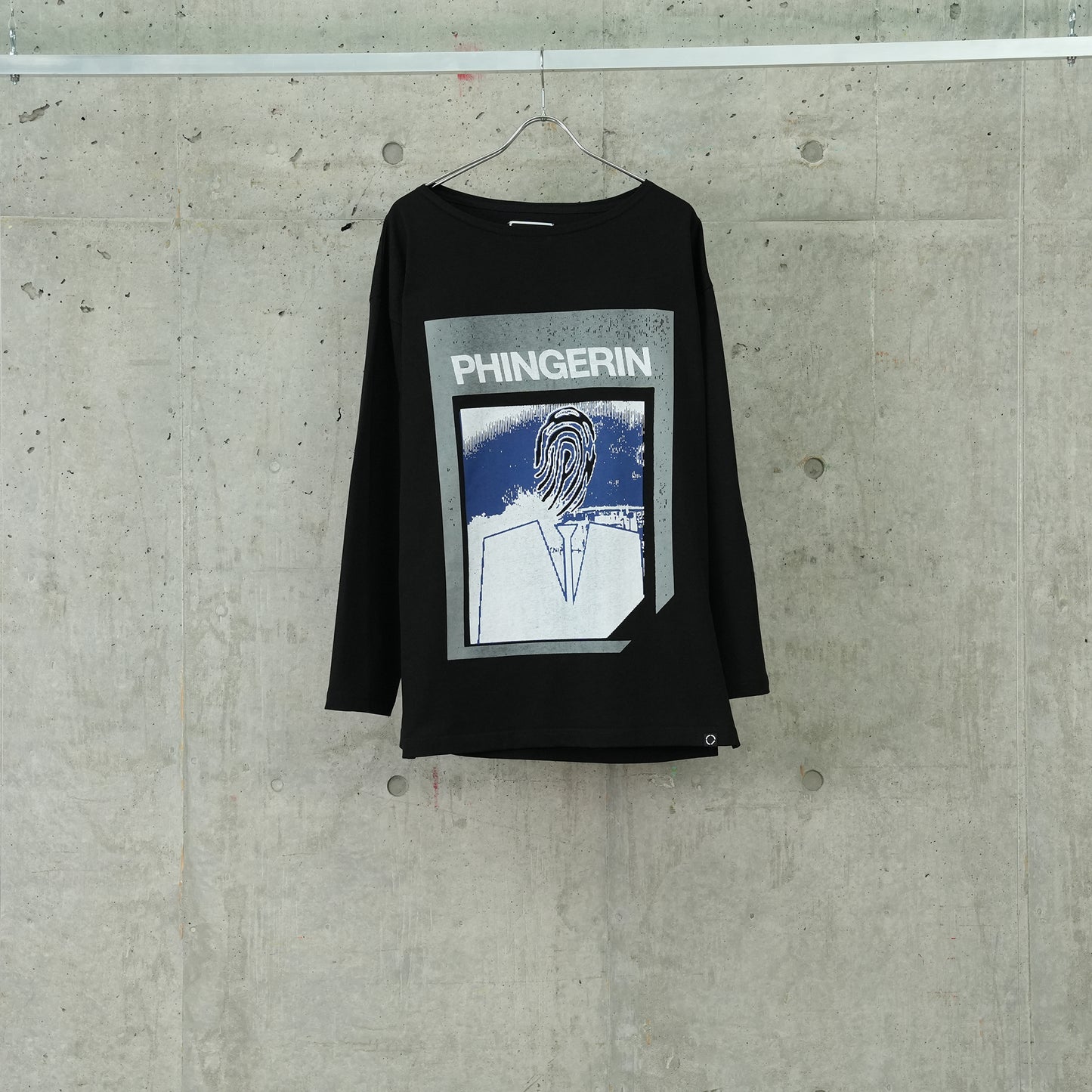 AGENT.P BOAT-NECK L/S TEE / B:BLACK