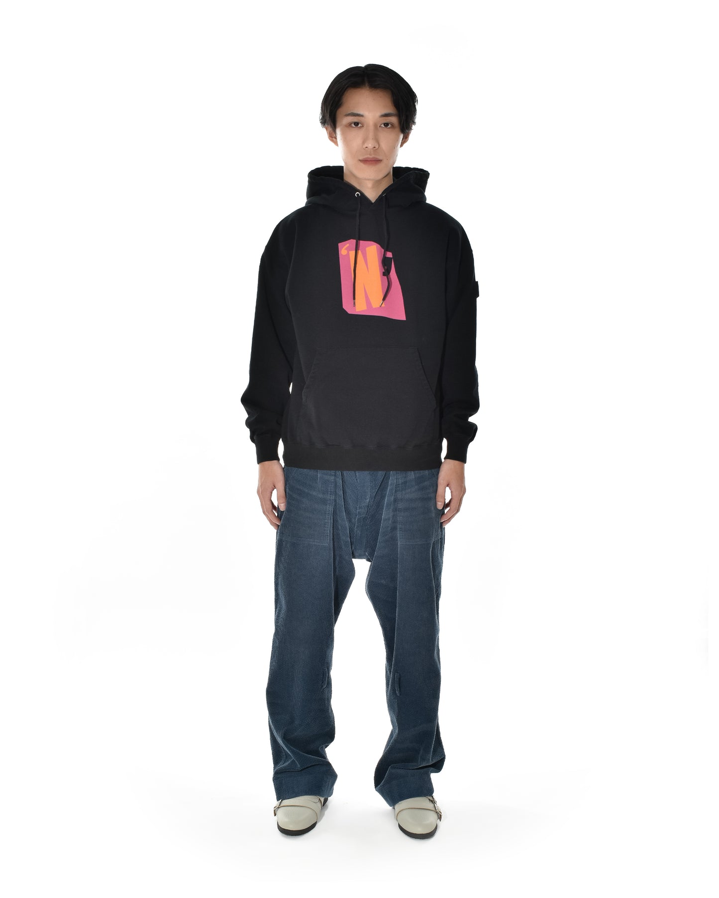 NH x PHINGERIN.  SWEAT HOODIE LS / B:BLACK