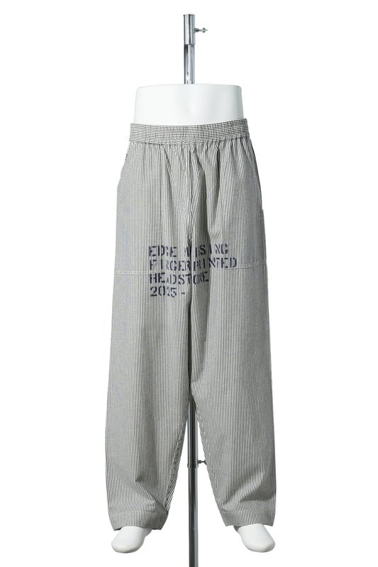 HAND-STENCILED NIGHT PANTS STRIPE / OFF WHITE