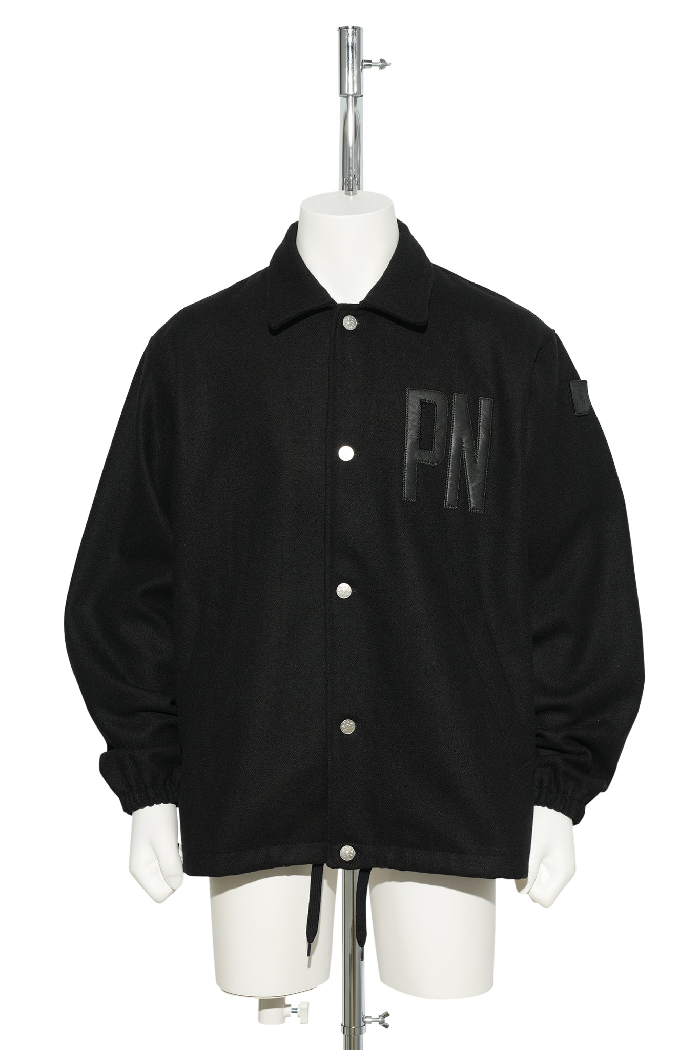 WOOL MELTON COACH JACKET / BLACK