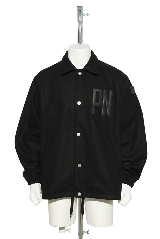 WOOL MELTON COACH JACKET / BLACK