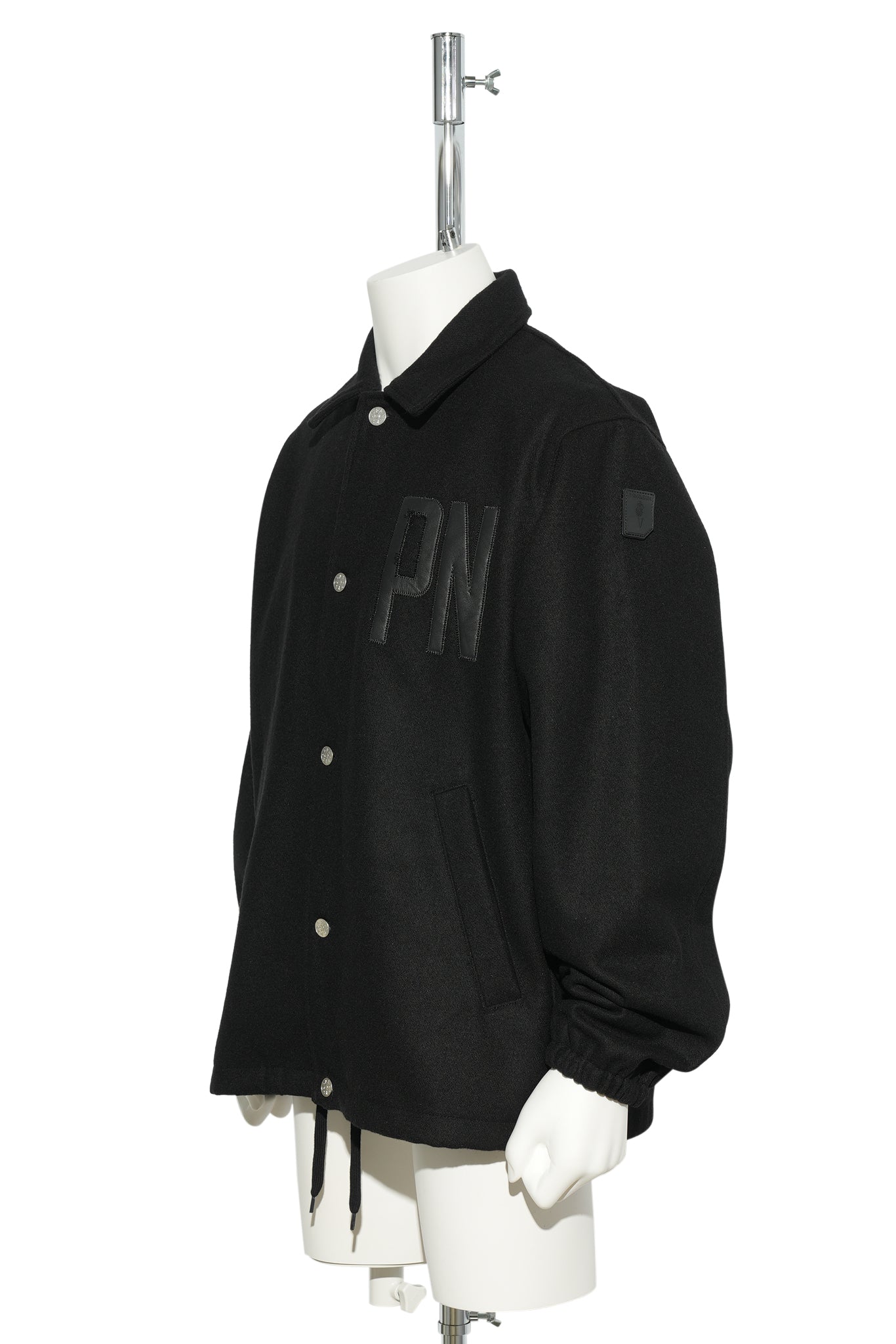 WOOL MELTON COACH JACKET / BLACK