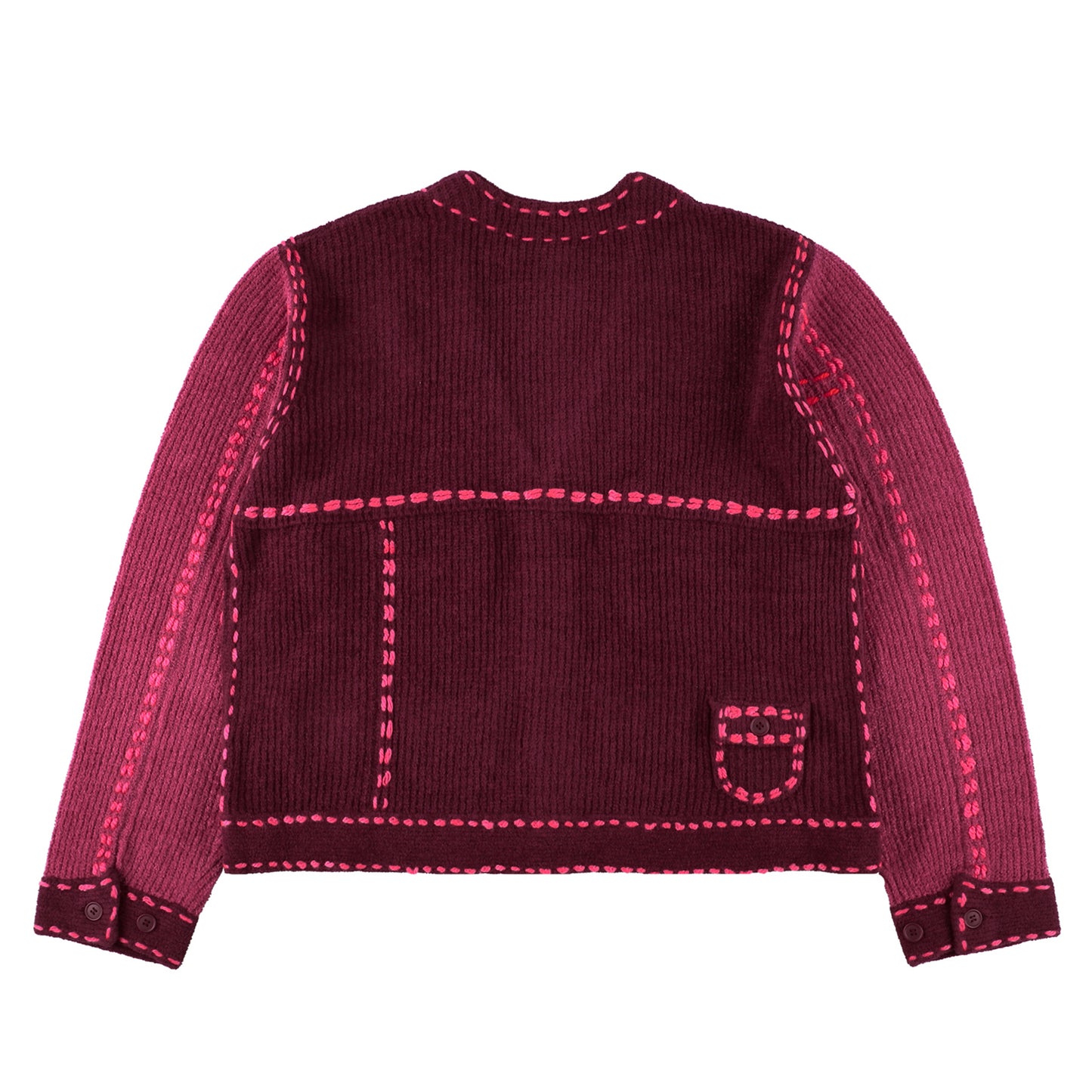 PG1 POCKET CARDIGAN / BURGUNDY