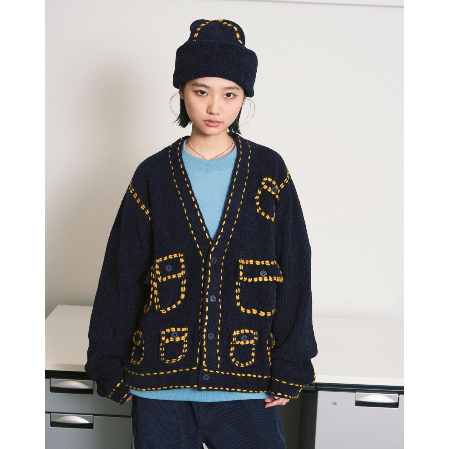 PG1 POCKET CARDIGAN / NAVY