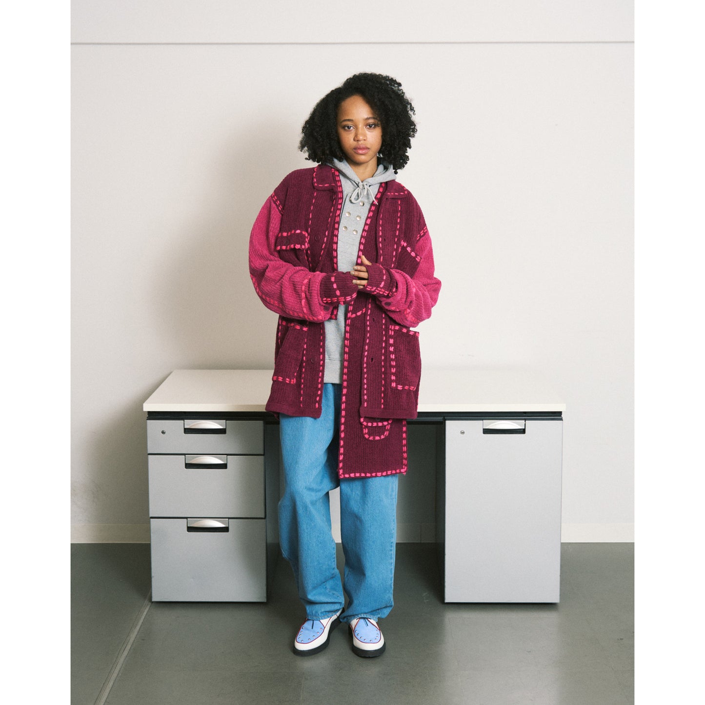 PG1 SHORT COAT / BURGUNDY