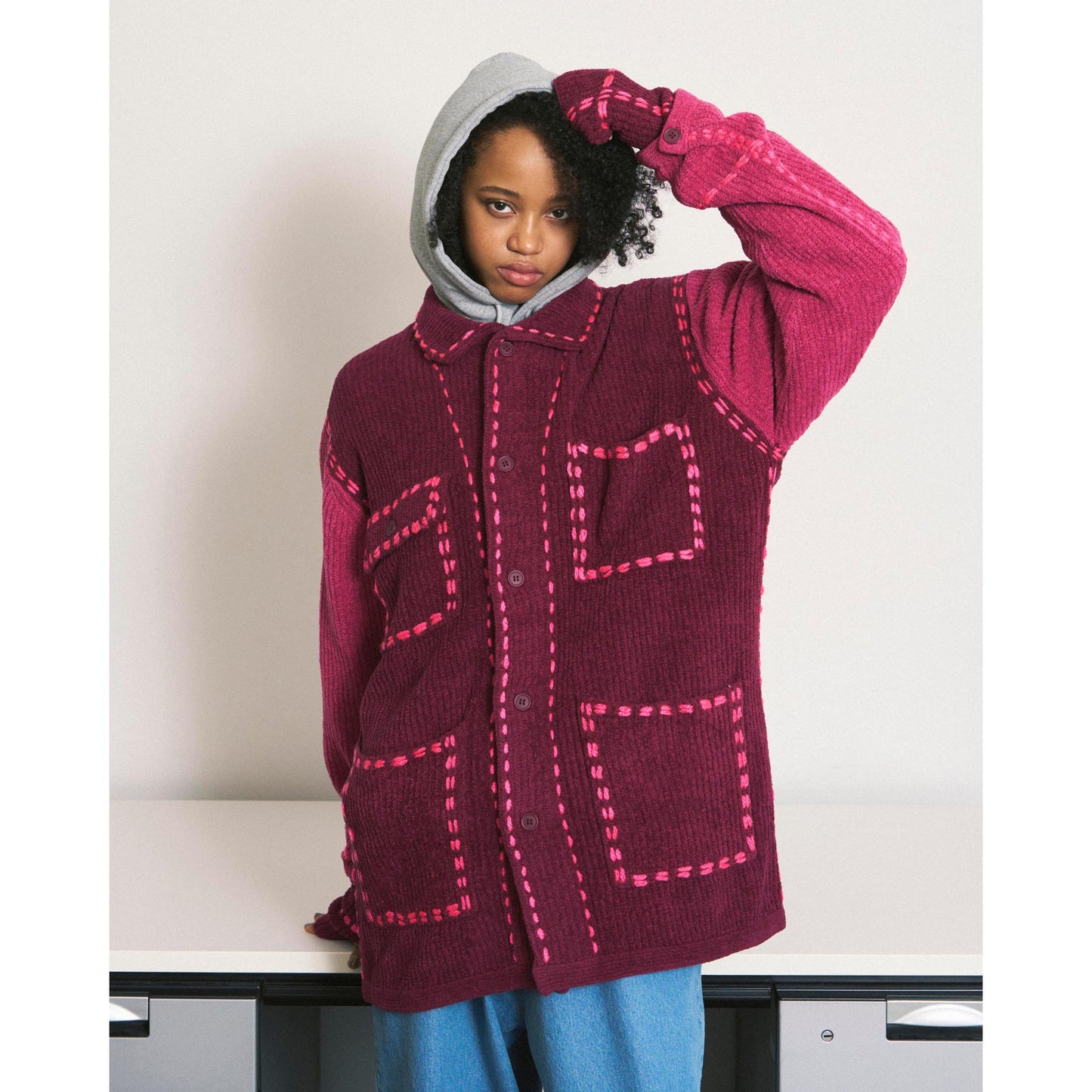 PG1 SHORT COAT / BURGUNDY