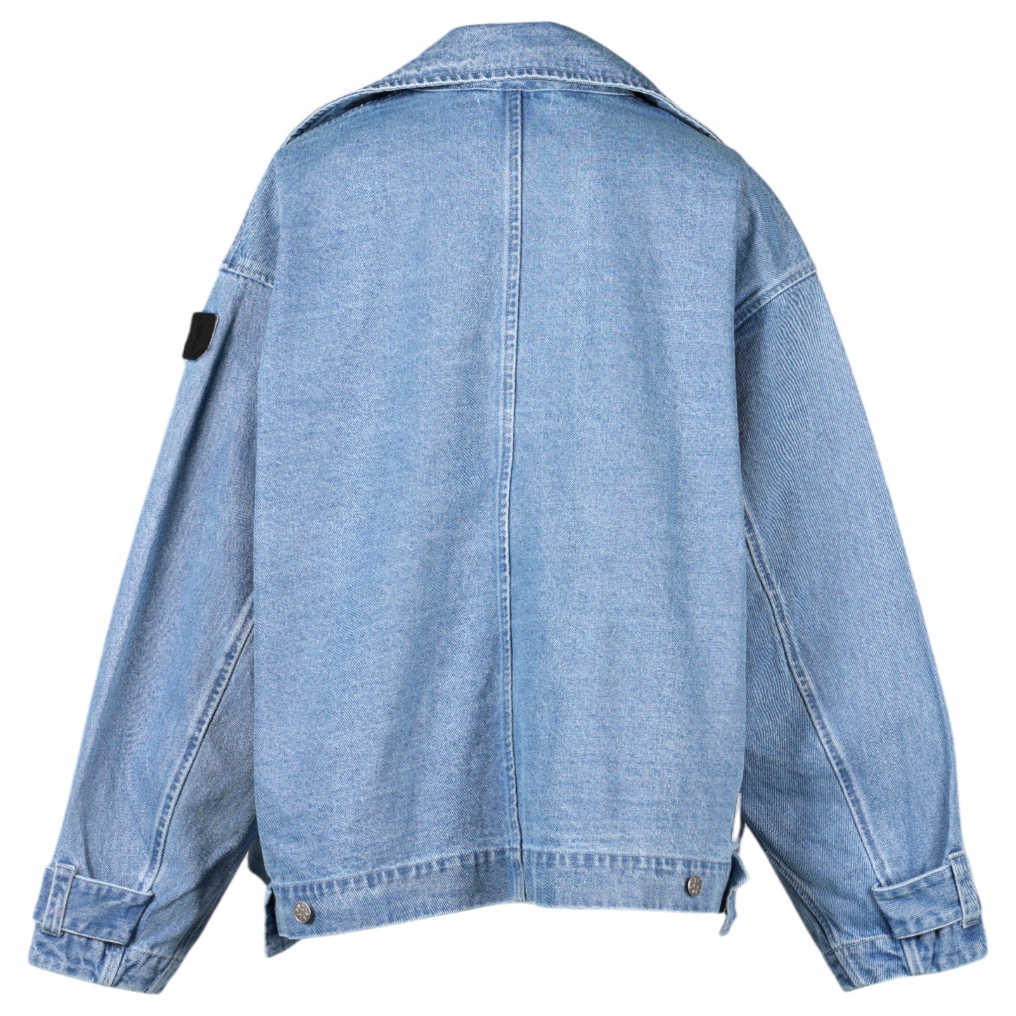 DENIM TWIN SHORT COAT / A:SAX