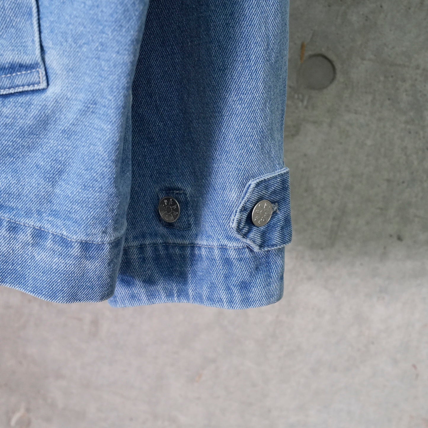 DENIM TWIN SHORT COAT / A:SAX