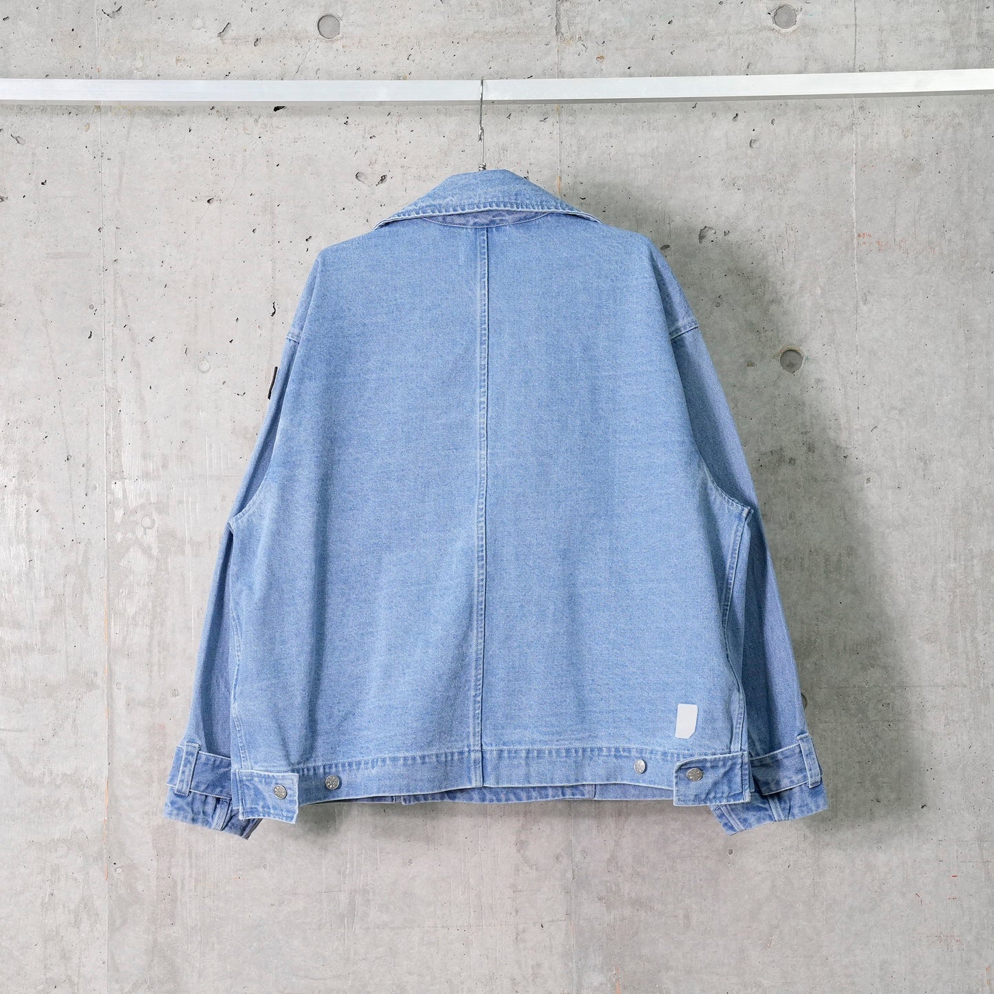 DENIM TWIN SHORT COAT / A:SAX