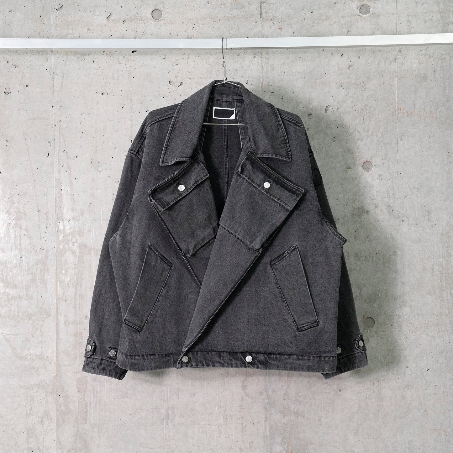 DENIM TWIN SHORT COAT / C:BLACK