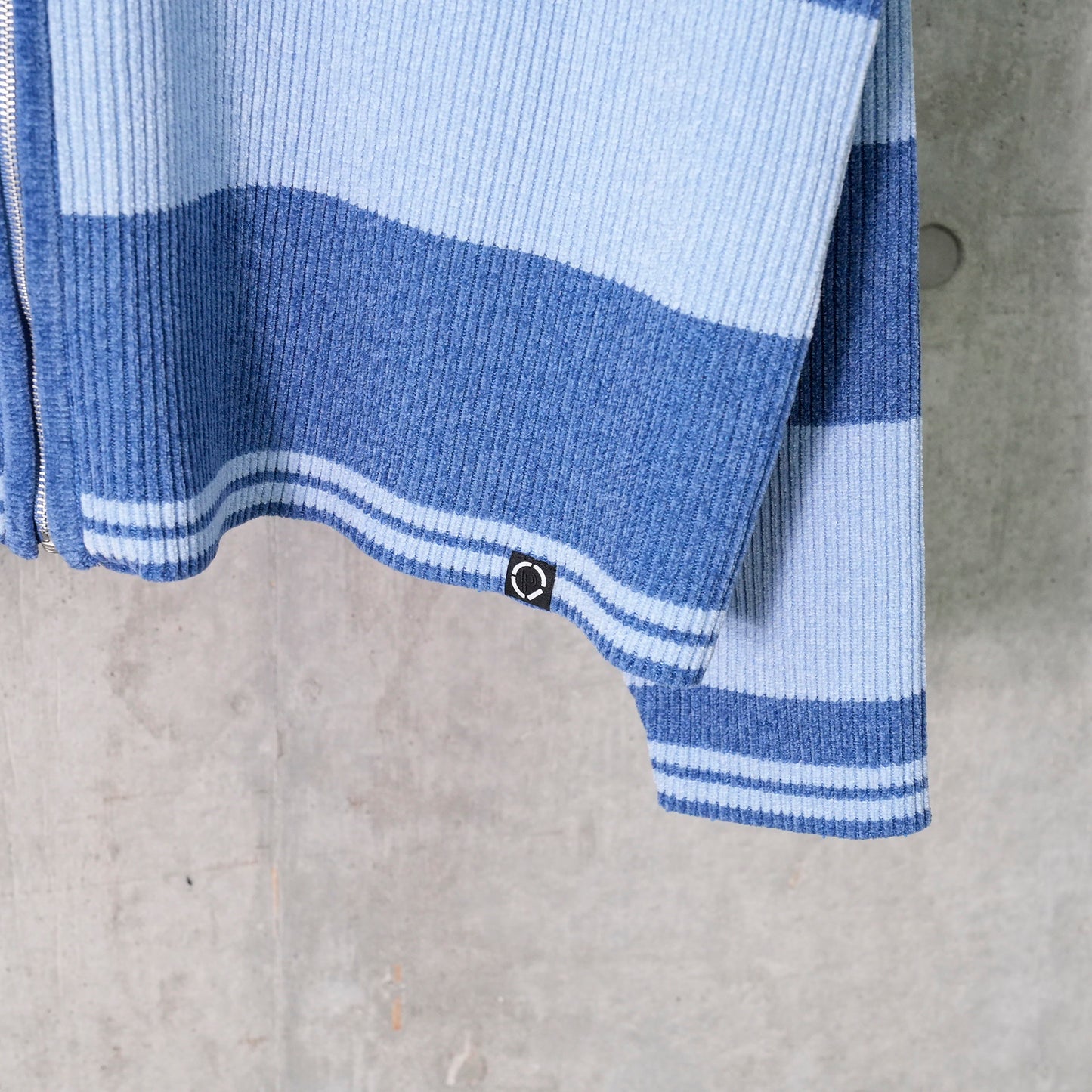 CORDY KNIT JACKET STRIPE / A:BLUE