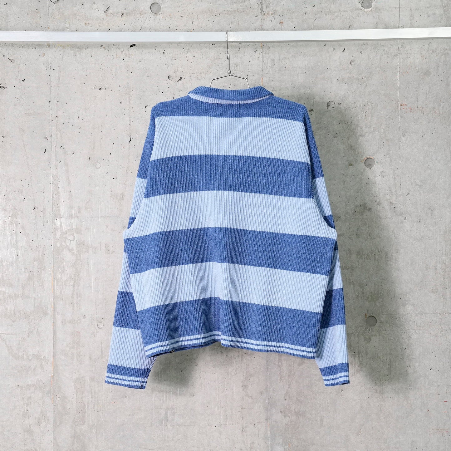 CORDY KNIT JACKET STRIPE / A:BLUE