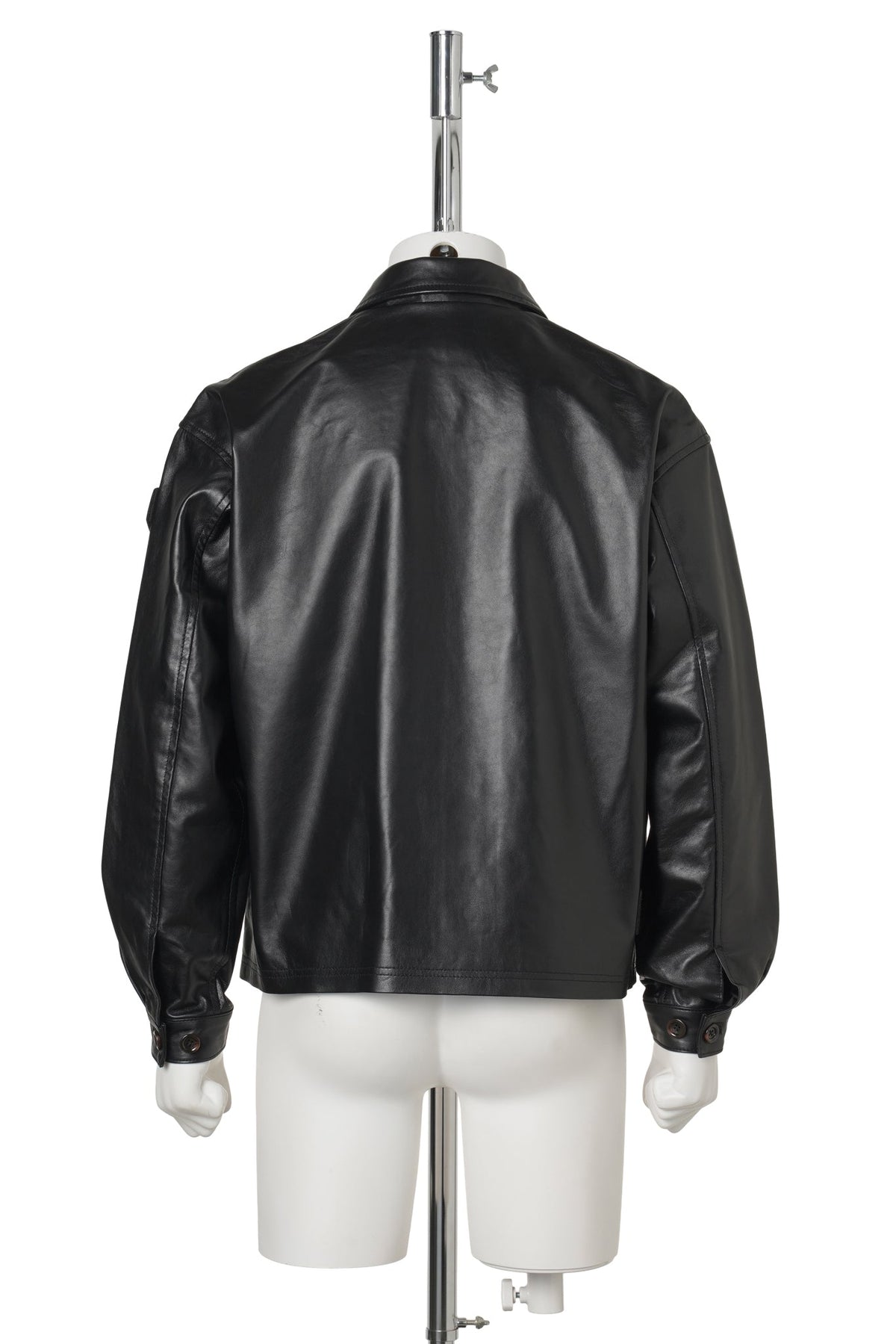 LOOP FRONT LEATHER JACKET / BLACK