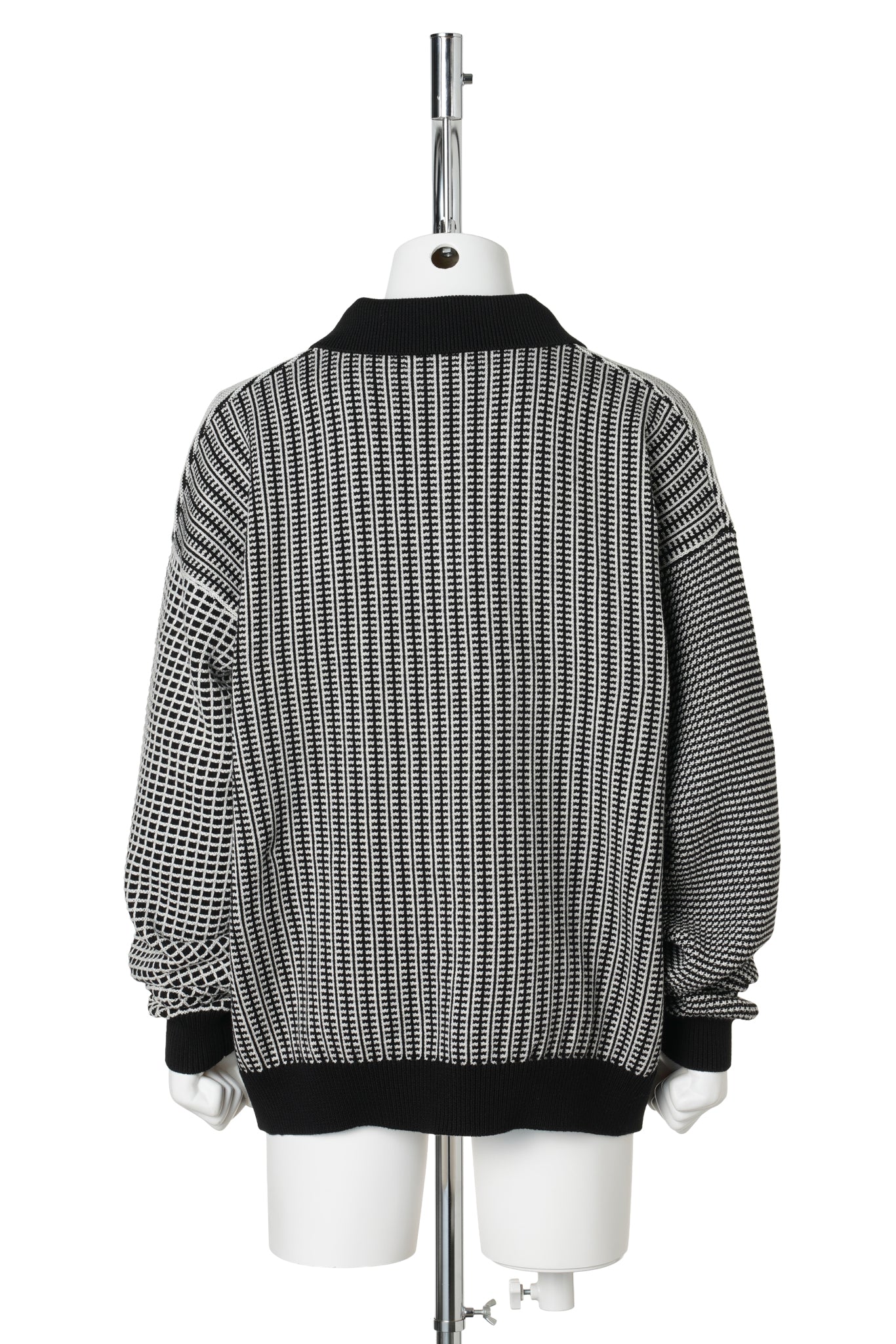 MULTI KNIT SHIRT JACKET / BLACK x WHITE