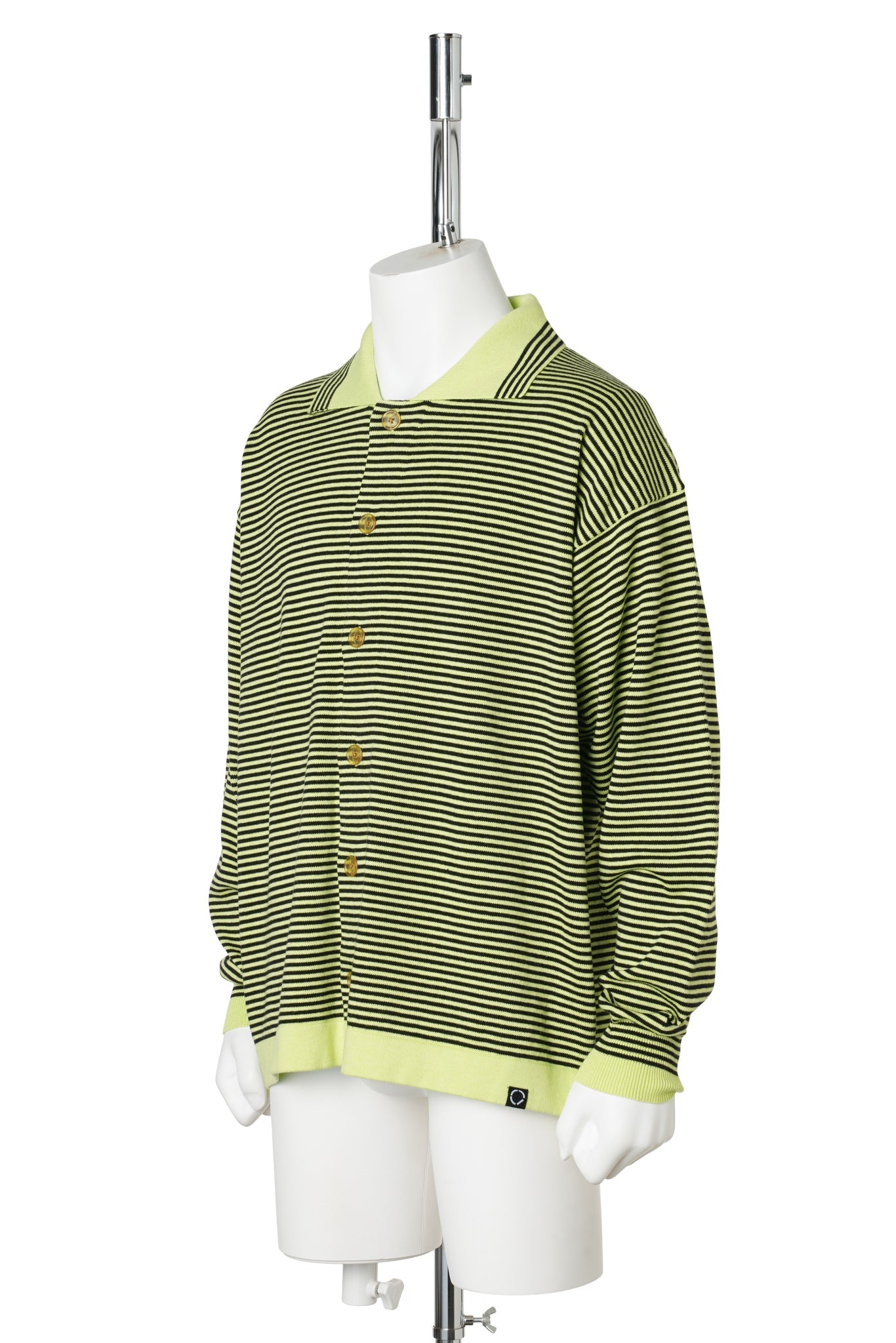 STRIPE KNIT SHIRT / LIME YELLOW x BLACK