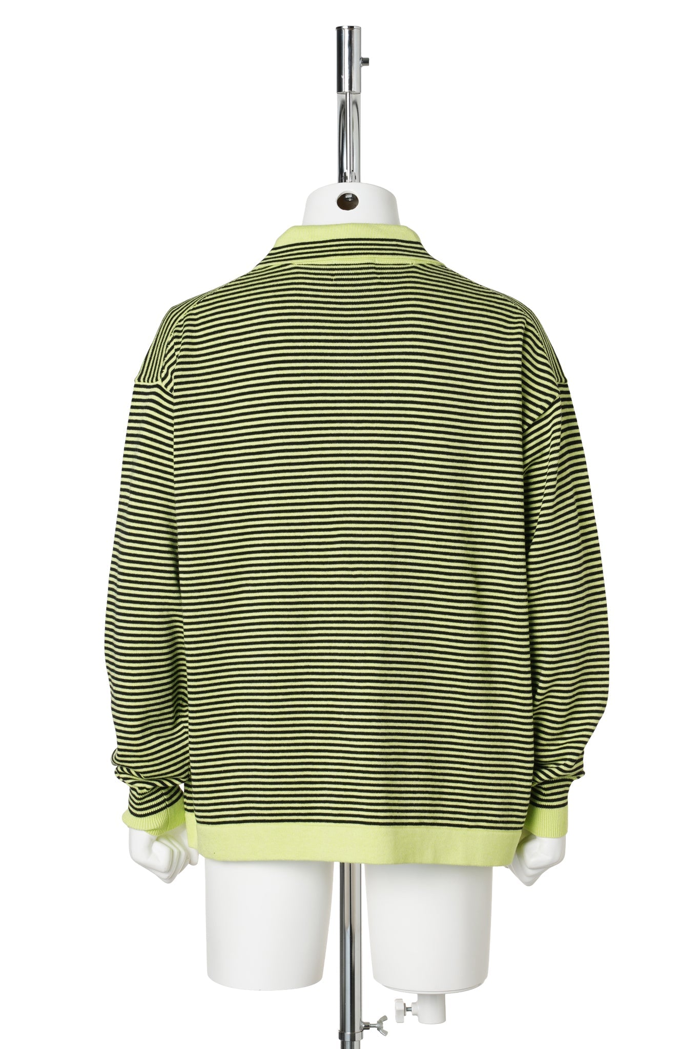 STRIPE KNIT SHIRT / LIME YELLOW x BLACK