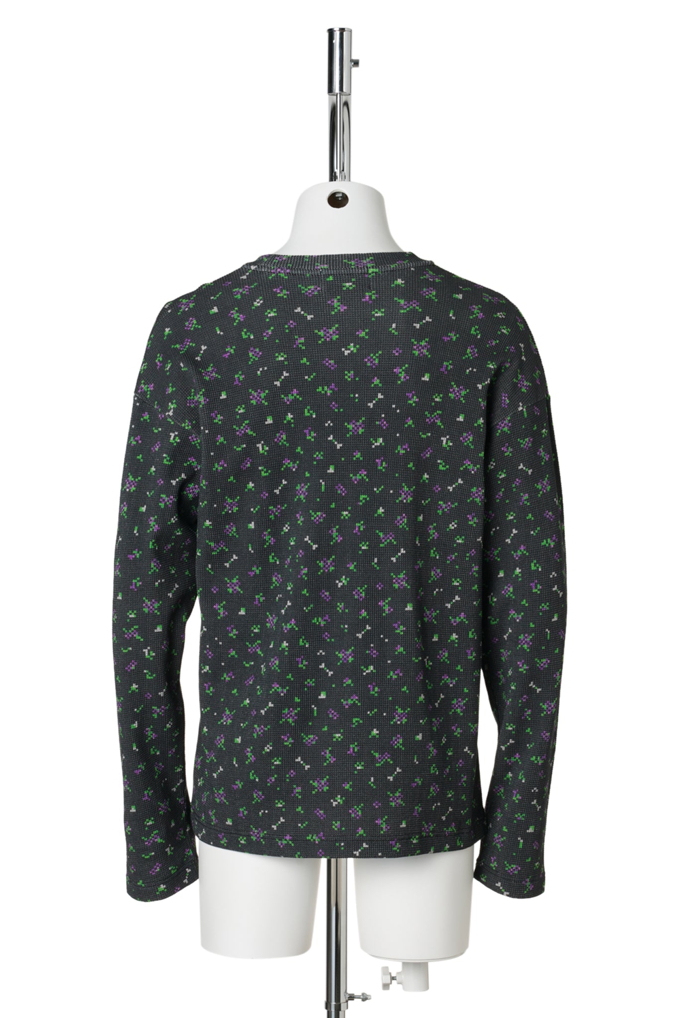 FLOWER L/S WAFFLE THERMAL / BLACK