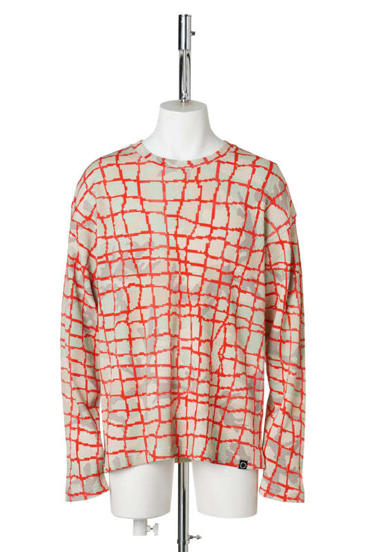 NET L/S WAFFLE THERMAL / RED NET
