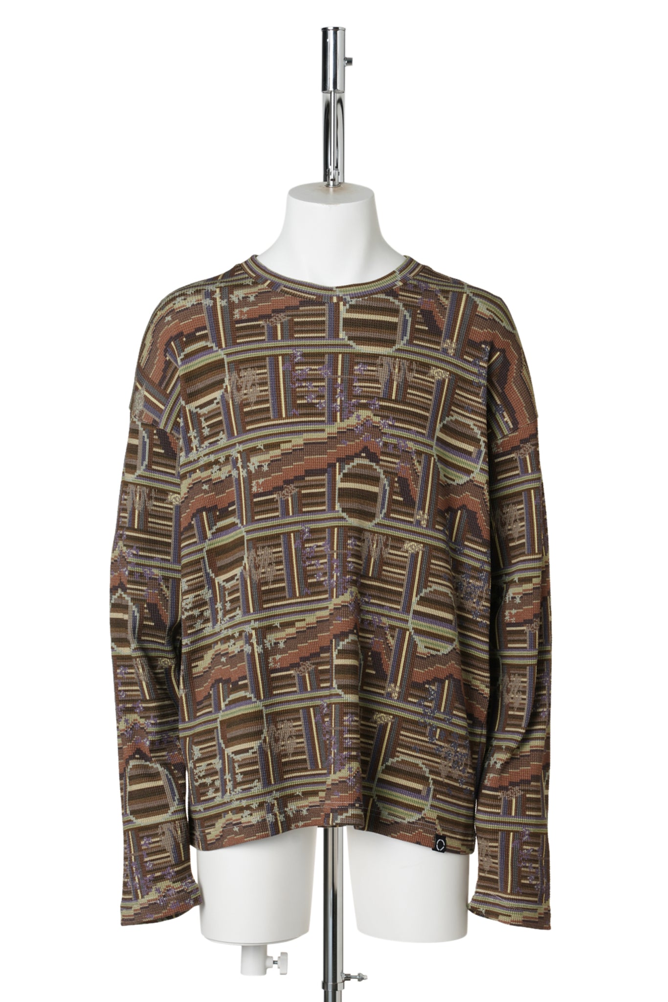 BORDER L/S WAFFLE THERMAL / SEPIA