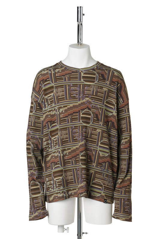 BORDER L/S WAFFLE THERMAL / SEPIA