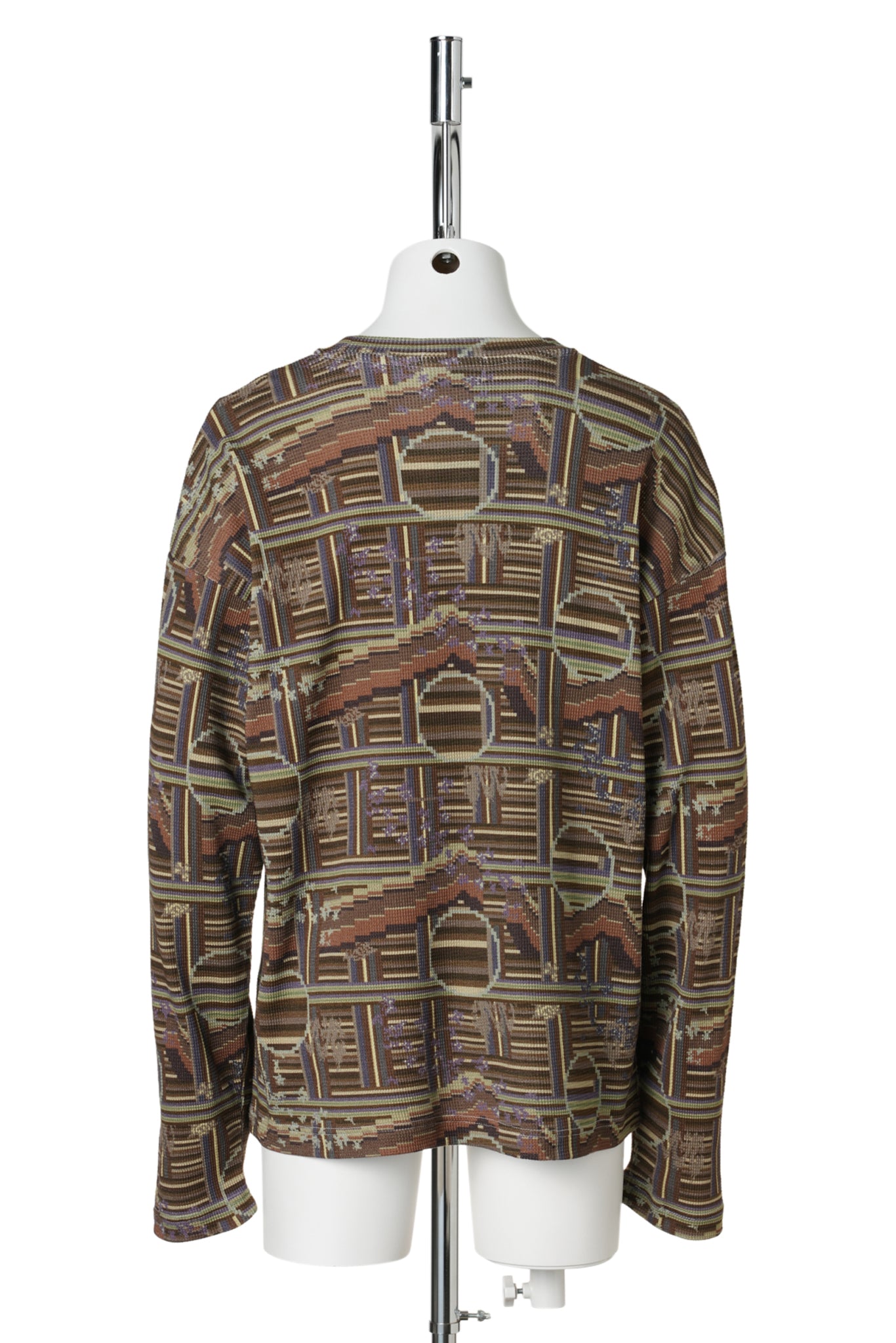BORDER L/S WAFFLE THERMAL / SEPIA
