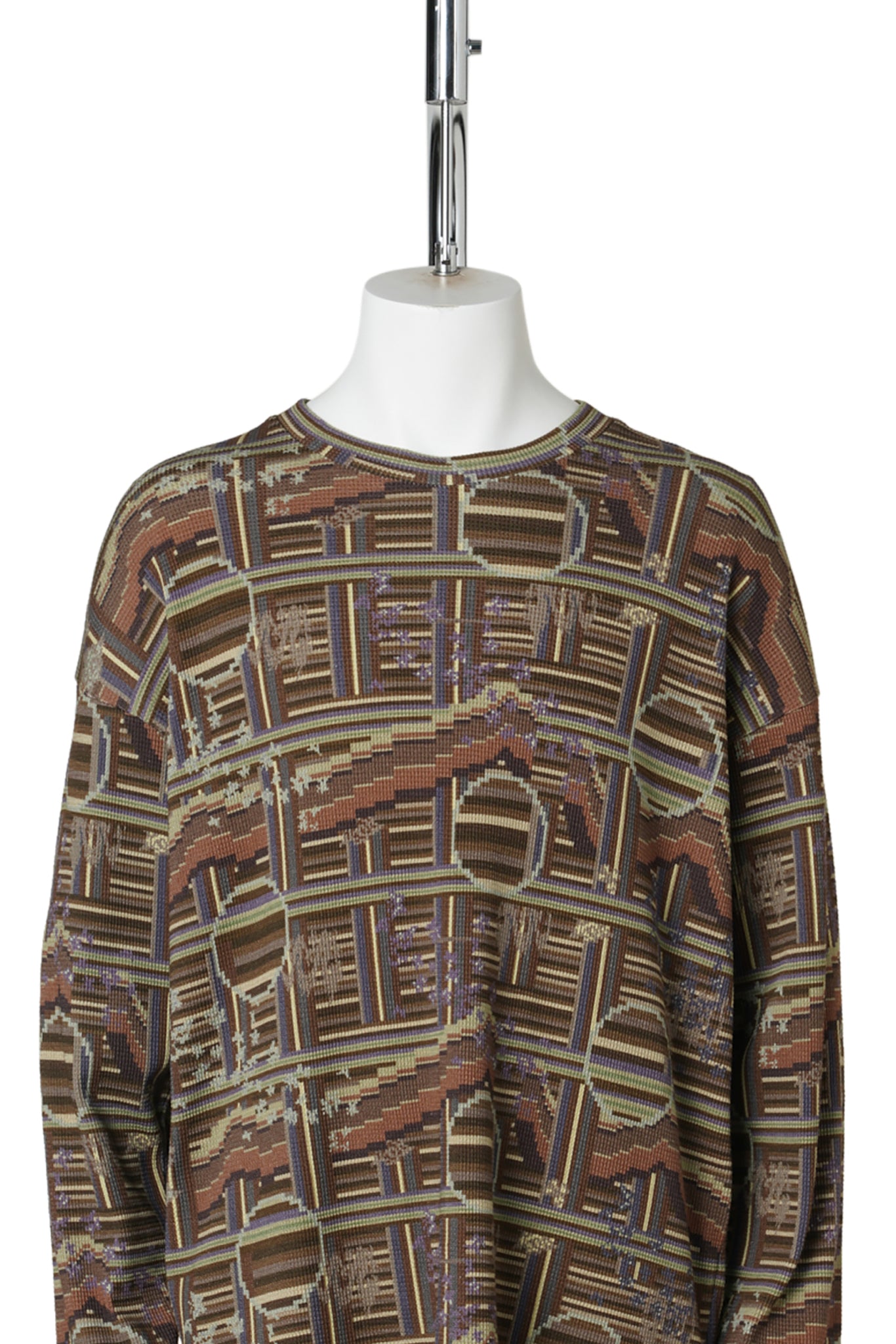 BORDER L/S WAFFLE THERMAL / SEPIA