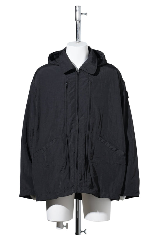 CRUSHED NYLON FULL PACK JACKET / BLACK
