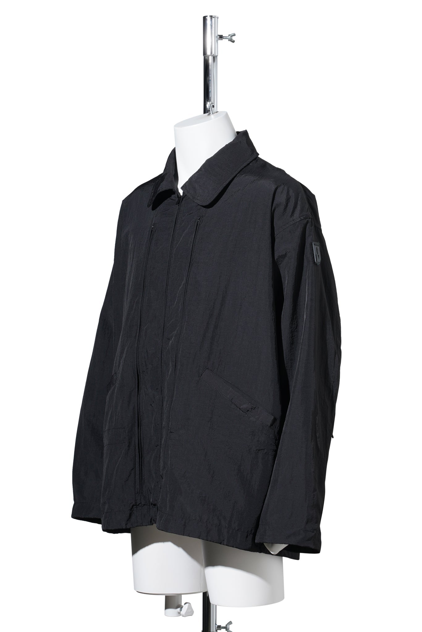 CRUSHED NYLON FULL PACK JACKET / BLACK