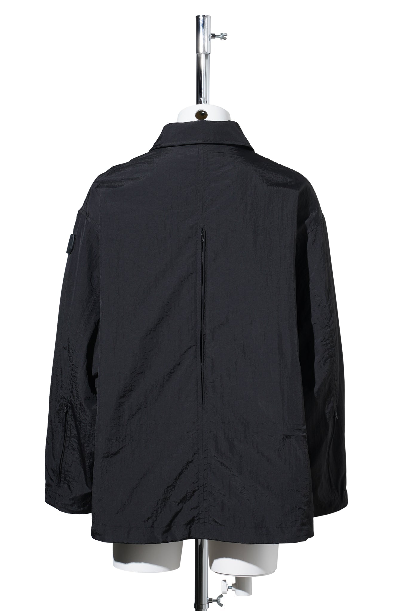CRUSHED NYLON FULL PACK JACKET / BLACK