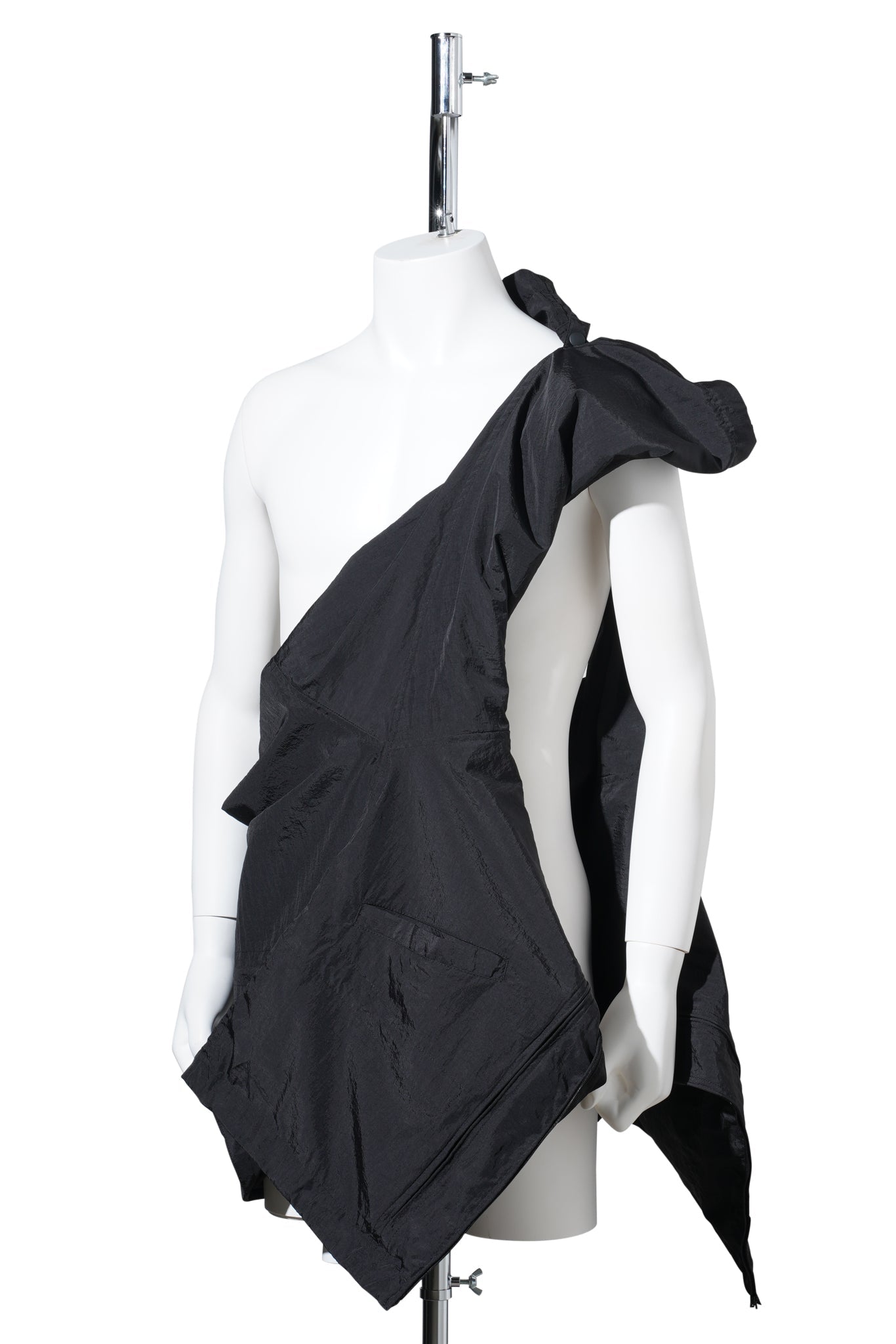 CRUSHED NYLON FULL PACK JACKET / BLACK