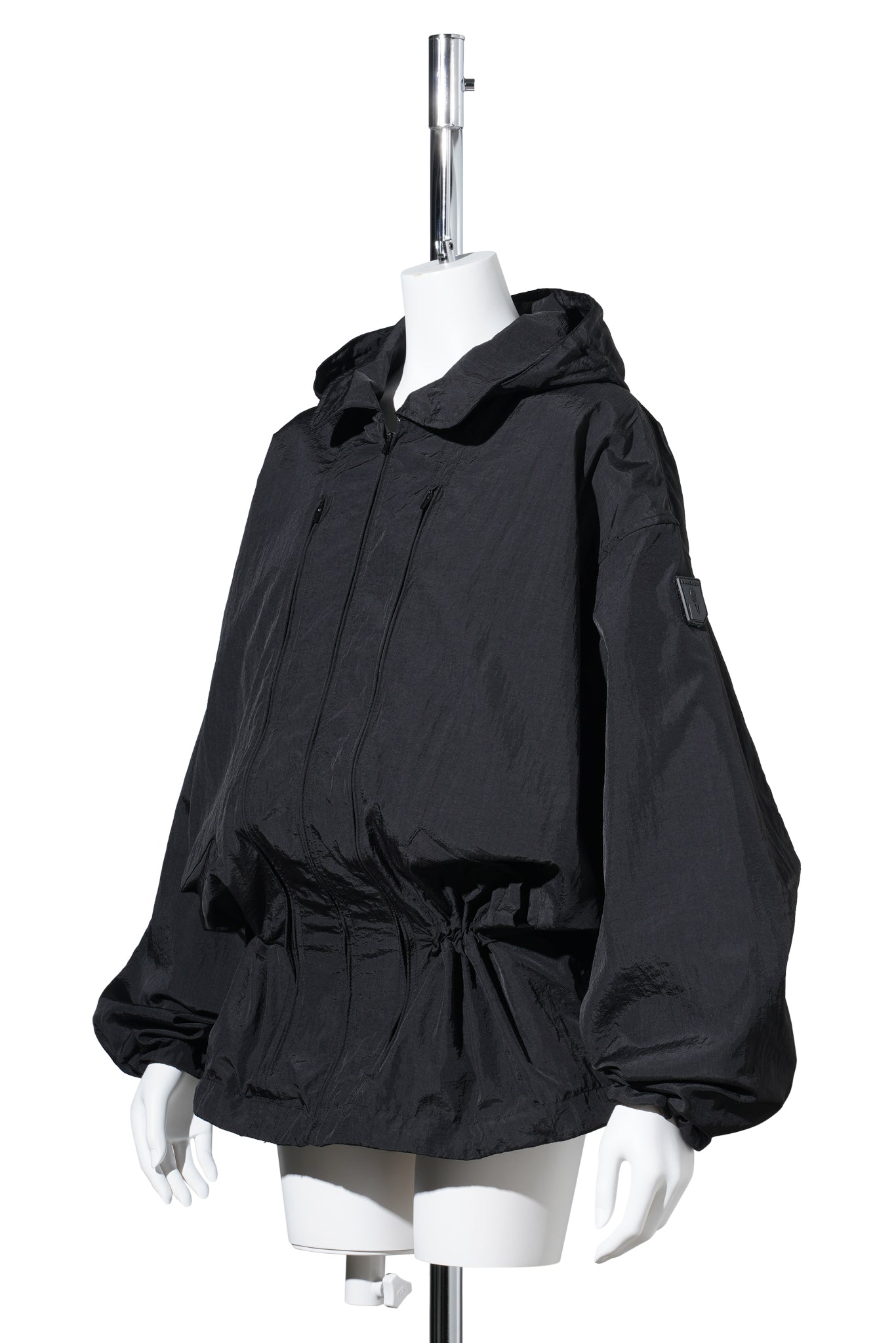 CRUSHED NYLON FULL PACK JACKET / BLACK
