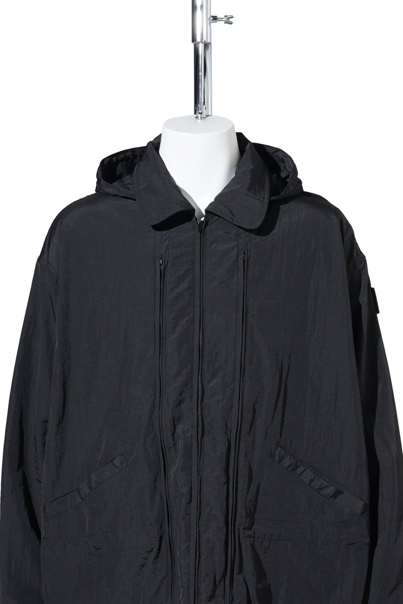 CRUSHED NYLON FULL PACK JACKET / BLACK