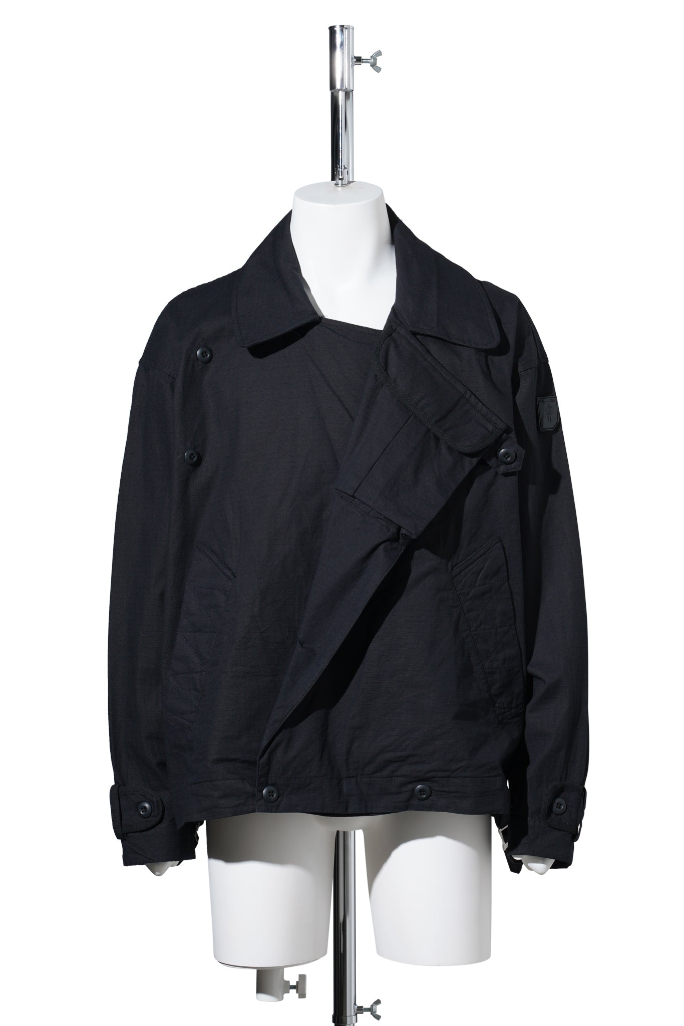 RIPSTOP TWIN SHORT COAT / BLACK