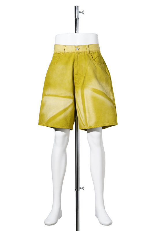 6 POCKET DENIM SHORTS COLOR LAZER / LIME GREEN