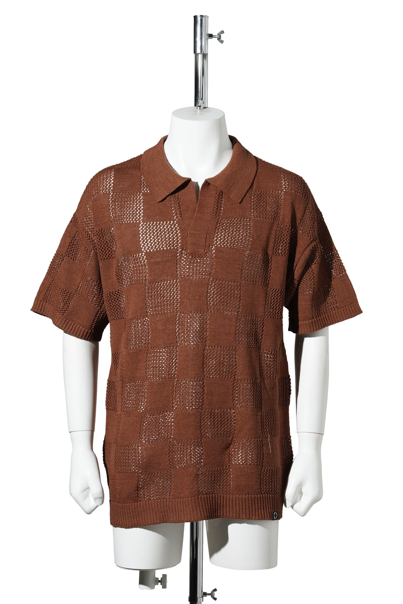 CHECKER WEB SKIPPER POLO / BROWN