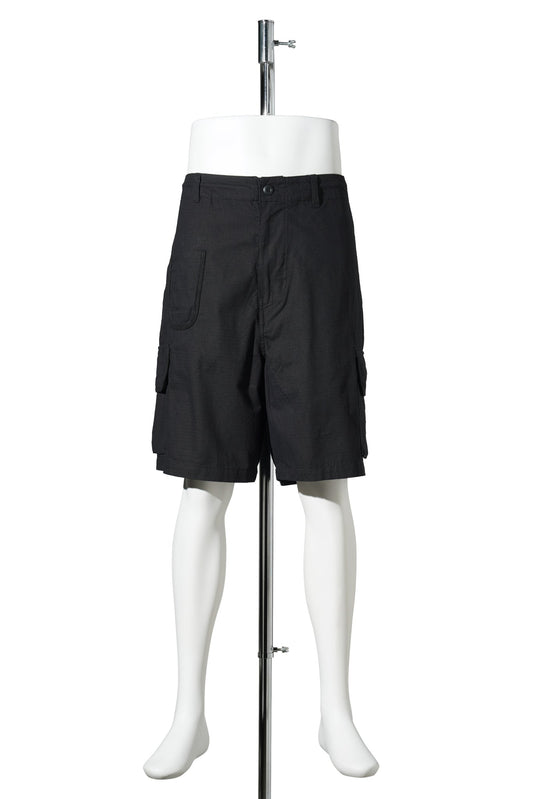 RIPSTOP TRIM SHORTS / BLACK