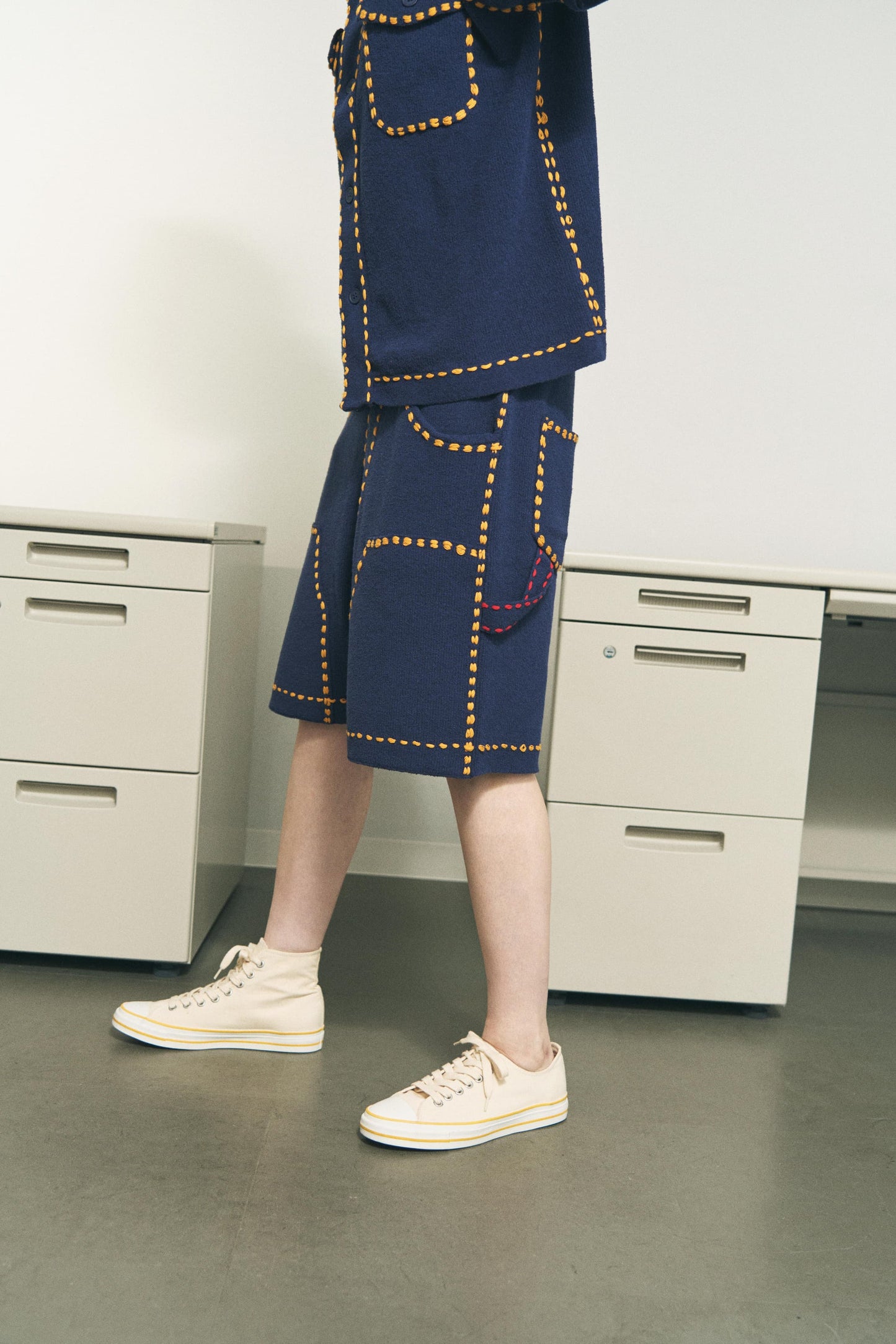 SUMMER PG1 DOUBLE KNEE SHORTS / NAVY