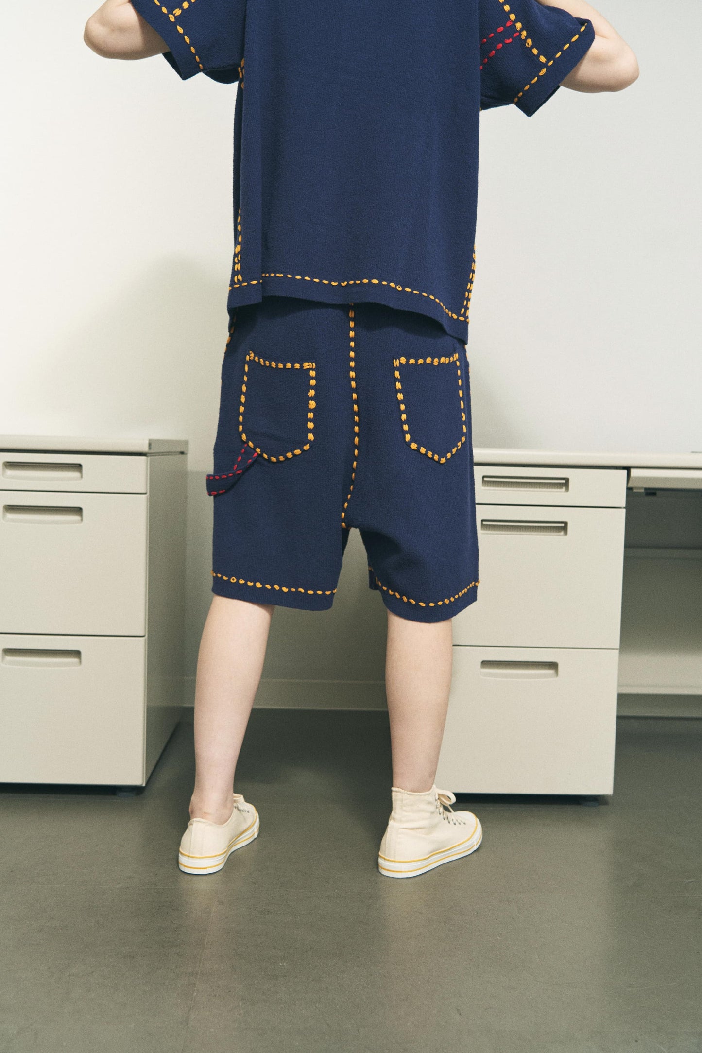 SUMMER PG1 DOUBLE KNEE SHORTS / NAVY