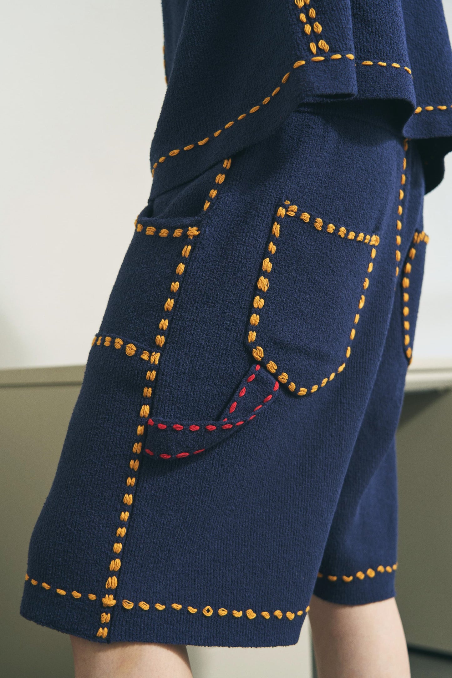 SUMMER PG1 DOUBLE KNEE SHORTS / NAVY