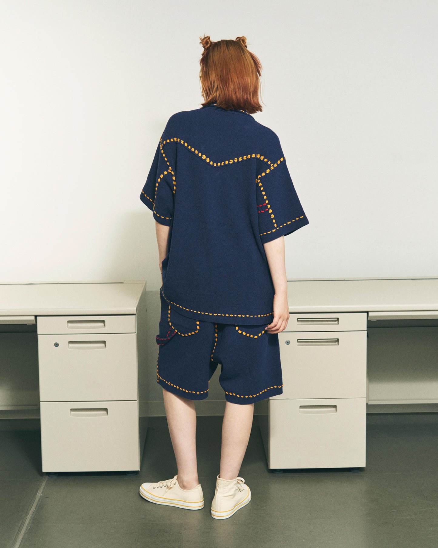 SUMMER PG1 DOUBLE KNEE SHORTS / NAVY