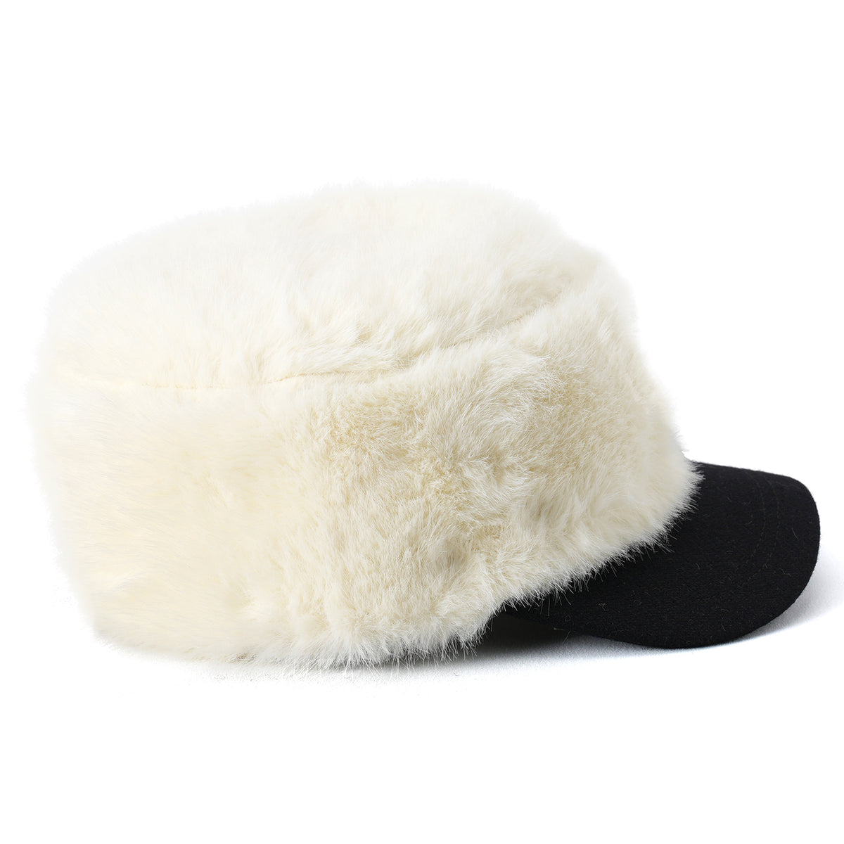FUR PILLBOX HAT / YELLOW